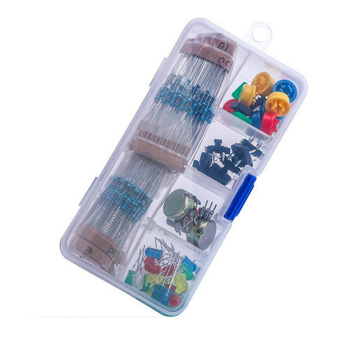 Haitronic Electronics Component Kit with Resistors LEDs Buttons Potentiometers for Arduino/Raspberry Pi (HR0474)