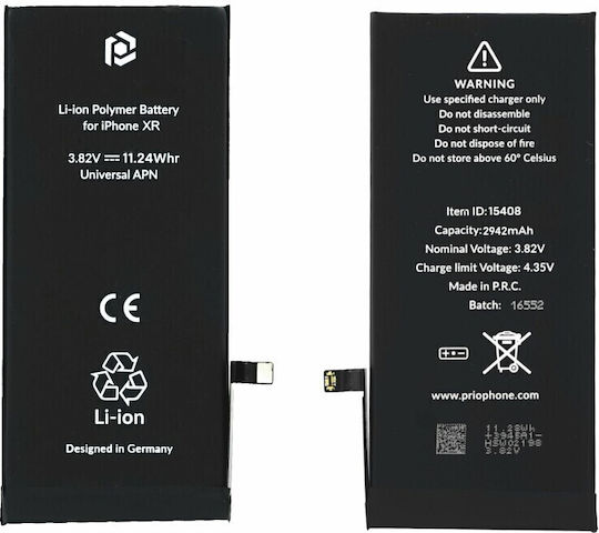 Prio PBA-1111 Compatible Replacement Battery 2942mAh for iPhone XR