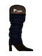 Women's Dark Blue Terry Leg Warmers Gaiters