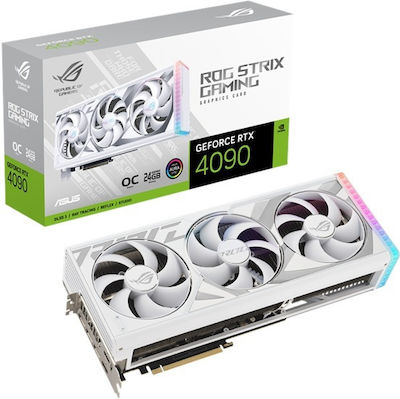 Asus GeForce RTX 4090 24GB GDDR6X ROG Strix White OC Edition Κάρτα Γραφικών