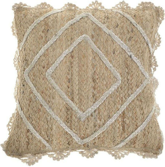 Inart Μαξιλάρι Καναπέ Εκρού / Natural 45x45εκ.