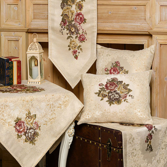 Liolios Home Μαξιλάρι Καναπέ Cream 50x35εκ.