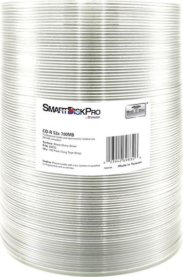 Verbatim SmartDisk Pro Εγγράψιμα CD-R 52x 700MB 100τμχ