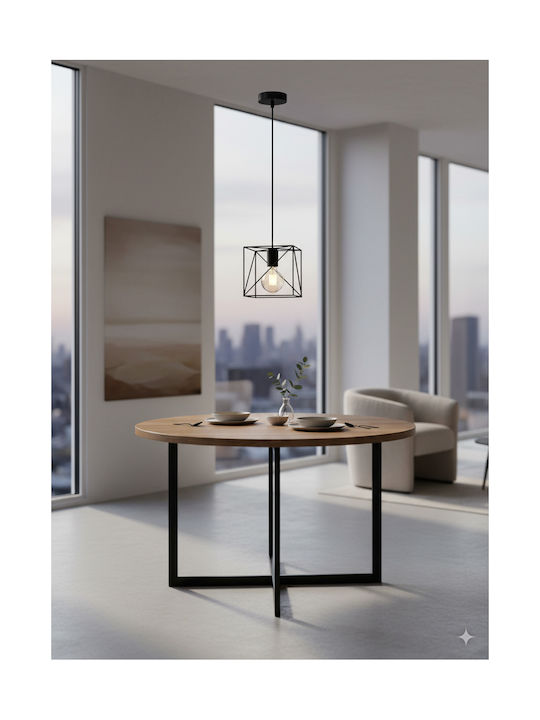 Stimeno Hängelampe Schwarz Raster mit Fassung E27 16x116x116cm.