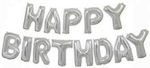 Composition with 13 Balloons Foil Silver Birthday-Celebration Letters 43cm