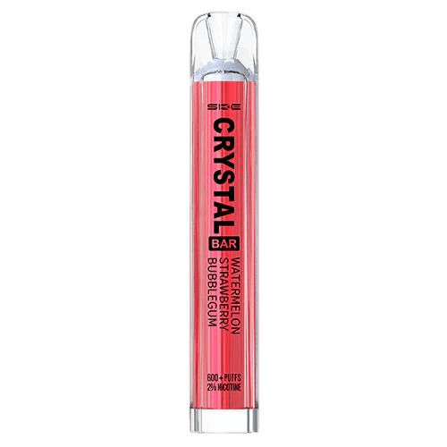 Crystal Vape Einweg-E-Zigarette 600 Einweg-E-Zigaretten Watermelon Strawberry Bubblegum ohne Nikotin 2ml Rosa