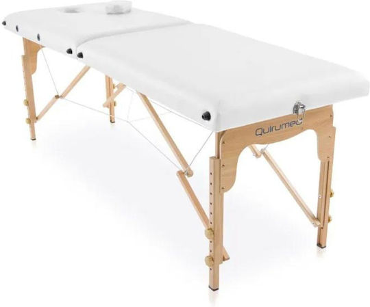Quirumed Basis Physiotherapie Bett Tragbar/ Zusammenklappbar Weiß aus Holz 182x60cm