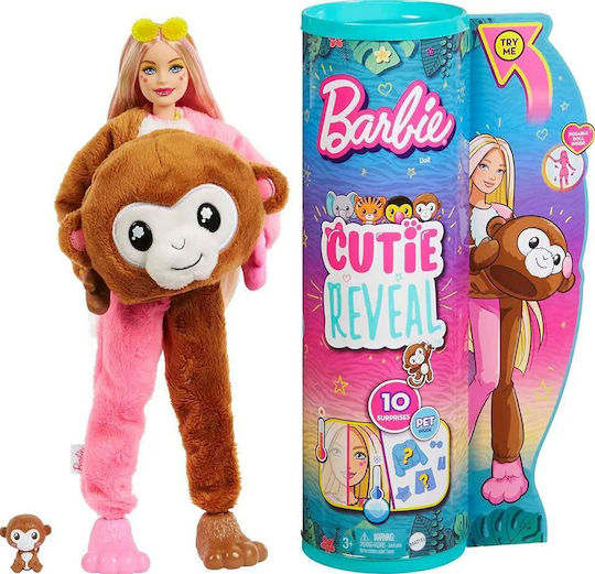 Barbie Maimuțică Păpușă Cutie Reveal pentru 3+ ani+ Ani 30cm.
