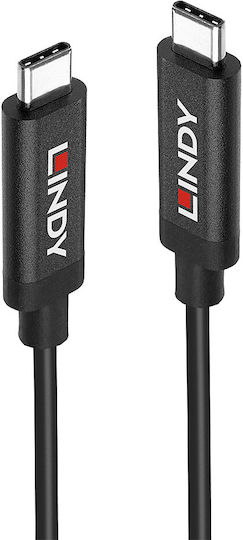 Lindy USB 3.2 Video Cable USB-C male - USB-C 60W PD Μαύρο 3m 43348