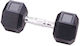 MDS Hexagon Rubber Dumbbell 1 x 2.5kg