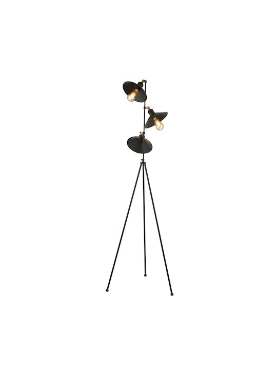 ArteLibre Vile Floor Lamp H172xW52cm. with Socket for Bulb E27 Black