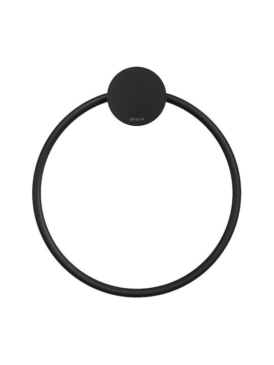Geesa Opal Single Wall-Mounted Bathroom Ring Black 7204-400
