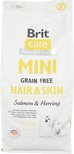 Brit Mini Grain Free Hair & Skin 7kg Dry Food Grain-Free & Gluten-Free for Adult Small Breed Dogs with Herring and Salmon