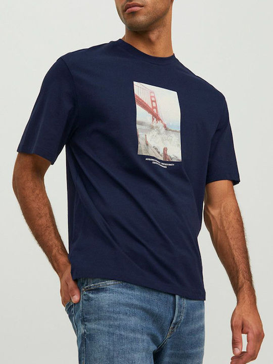 Jack & Jones Herren T-Shirt Kurzarm Navy Blazer