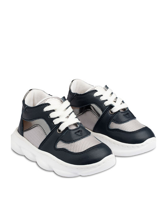 Babywalker Blue Baptism Leather Soft Sole Sneakers