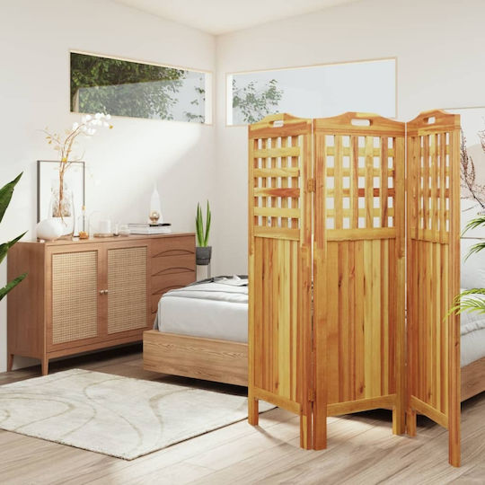 vidaXL Dekorativer Raumteiler Hölzernes mit 3 Paneelen 121.5x115cm