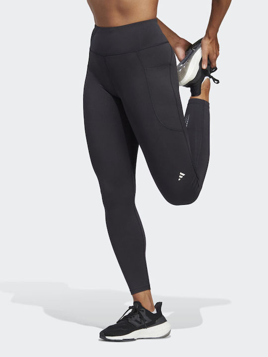Adidas Running Γυναικείο Cropped Κολάν Ψηλόμεσο Μαύρο