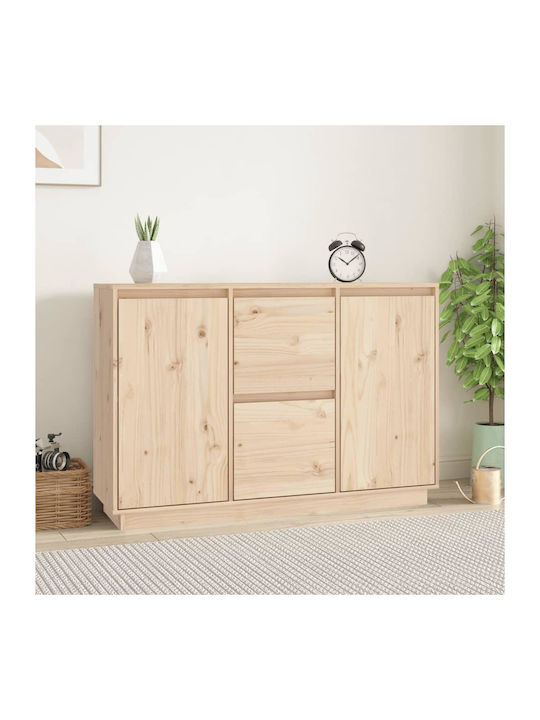 Wooden Buffet with Drawers Natural L111xW34xH75cm