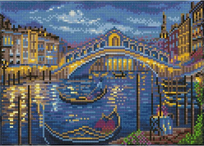 Diamond Dotz Evening Stroll to the Rialto Bridge Pânză Diamond Painting Kit 35x25cm SD4.407