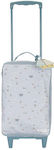 Little Dutch Sailors Bay Children's Large Travel Suitcase Fabric Light Blue with 4 Wheels Height 80cm.