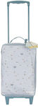 Little Dutch Sailors Bay Children's Large Travel Suitcase Fabric Light Blue with 4 Wheels Height 80cm