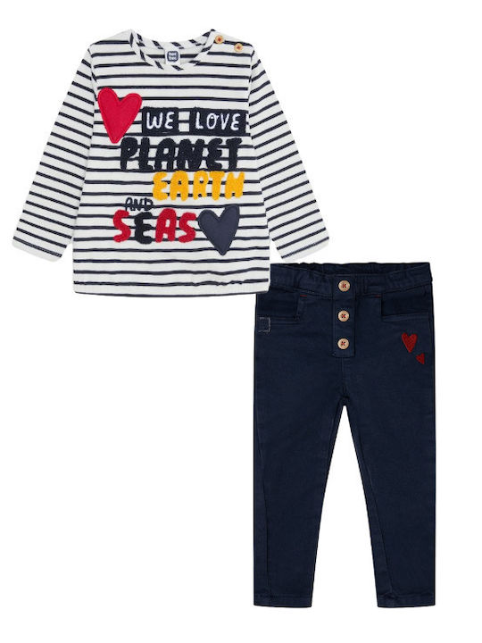 Tuc Tuc kids' set Fishing Club with elastic pants in navy blue for girl