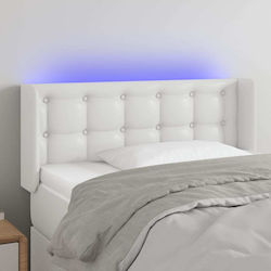 vidaXL LED-Kopfteil aus Kunstleder Weiß 103 x 8...