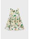 Kinderkleid Ärmellos Blumen Beige