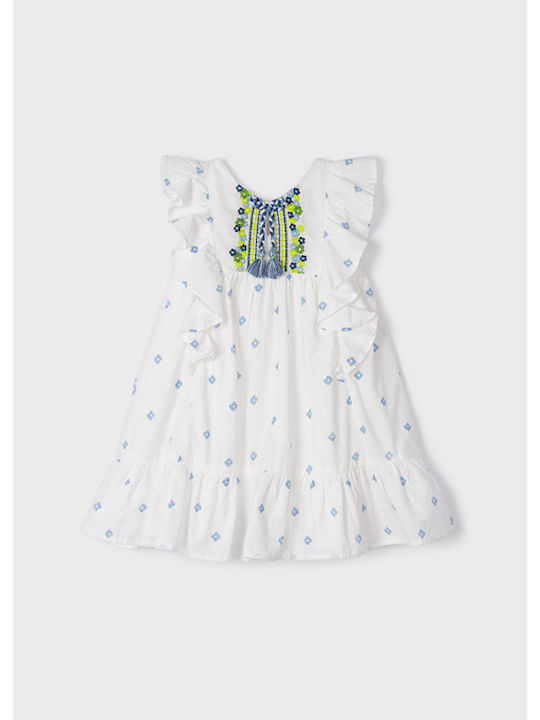 Mayoral Kids Dress Sleeveless White