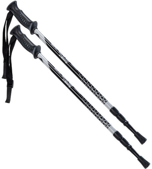 Hi-Tec Pair of Telescopic Trekking Poles with 3 Sections Lapland Black 290gr