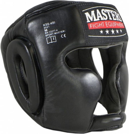 Sport Masters KSS4B1 Κάσκα Πυγμαχίας Ενηλίκων Κλείστού Τύπου Δερμάτινη Μαύρη