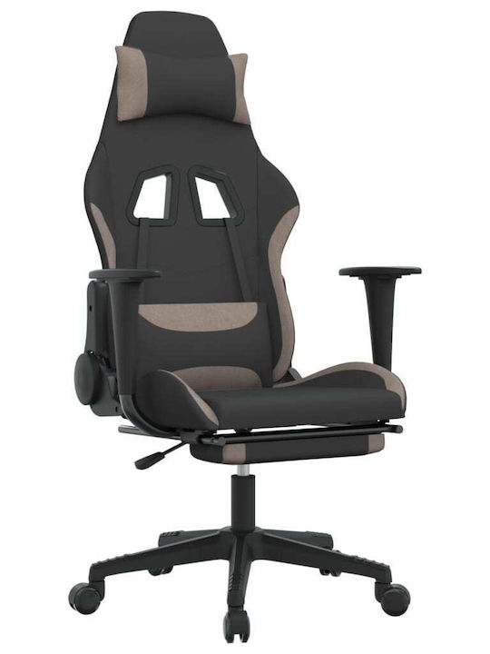 vidaXL 3143745 Καρέκλα Gaming Δερματίνης με RGB Φωτισμό και Υποπόδιο Μαύρο/Taupe