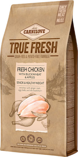 Carnilove True Fresh 11.4kg Trockenfutter ohne Getreide & Gluten für ältere Hunde mit Huhn