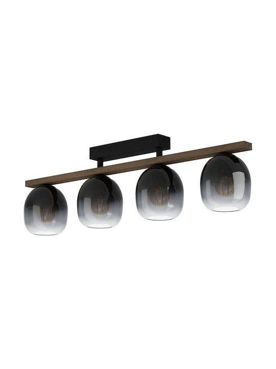Eglo Filago Ceiling Mount Light 88cm Black with Socket E27