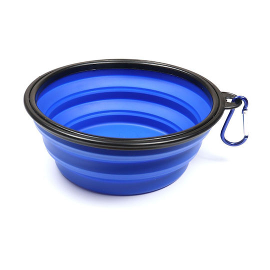 Animal Bowl Silicone Food & Water for Dog & Cat 350ml in Blue Color