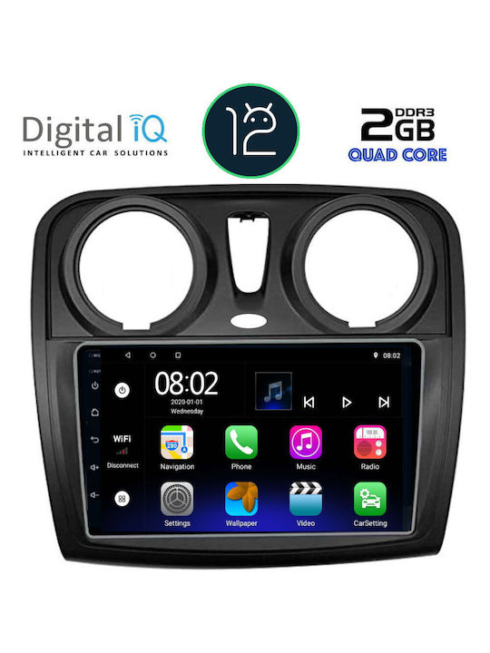Digital IQ Car Audio System for Renault Dokker Dacia Dokker Dokker 2012+ (Bluetooth/USB/AUX/WiFi/GPS/Apple-Carplay/Android-Auto) with Touch Screen 9"