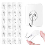 Plastic Hanger Kitchen Hook with Sticker Transparent 20pcs 005-1005