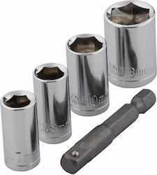 Wolfcraft Căpăcei Hexagonali cu Patrat de Prindere 1/4" Set 5buc