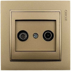Mono Electric TV-Antennensteckdose für Fernsehen und Satellit Terminal in Bronze Farbe 505-002236140