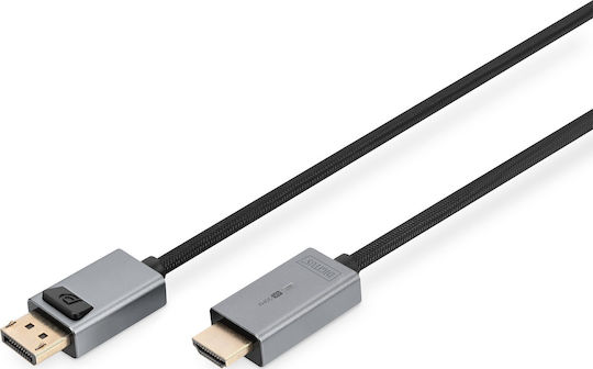 Digitus Cable DisplayPort male - HDMI male 3m Μαύρο (DB-340202-030-S)