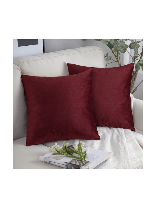 Saray Home Διακοσμητική Μαξιλαροθήκη Κόκκινη 45x45εκ.