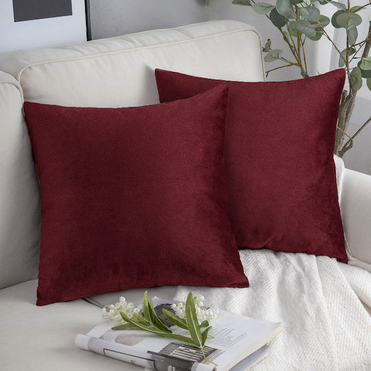 Saray Home Dekorativer Kissenbezug Rote 45x45cm