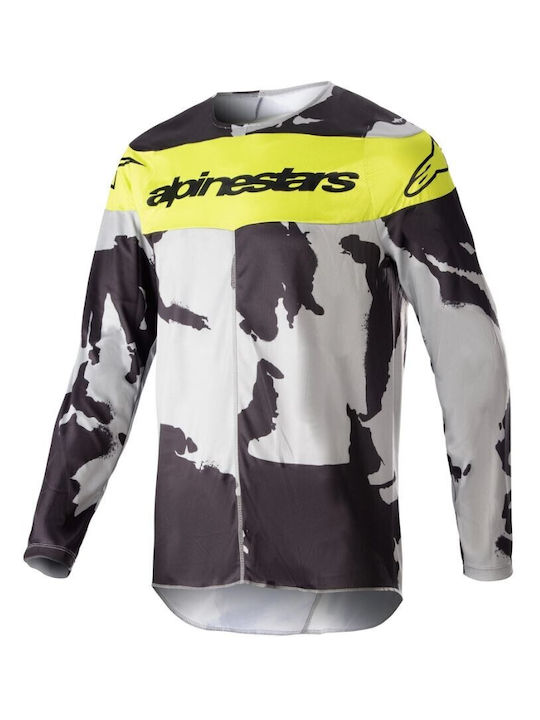 Alpinestars MX Racer Tactical Iron Männer Motocross-Shirt Grey/Camo/Yellow Fluo