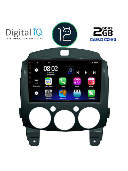 Digital IQ Auto-Audiosystem für Mazda 2 / Demio 2007-2014 (Bluetooth/USB/AUX/WiFi/GPS/Apple-Carplay/Android-Auto/Notenblätter) mit Touchscreen 9"