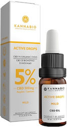 KannaBio Active Drops Hemp Oil Drops 500mg with 5% CBD Lemon 10ml