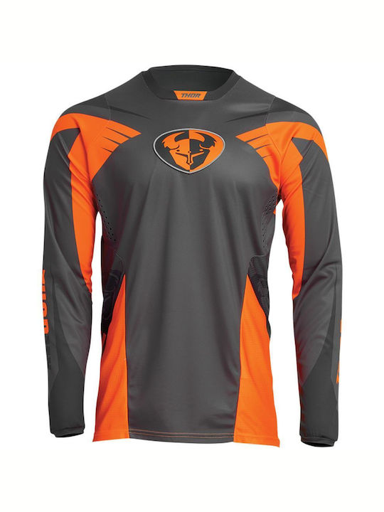 Thor Pulse 04 LE Pentru bărbați Tricou Motocross Mânecă lungă Charcoal/Orange