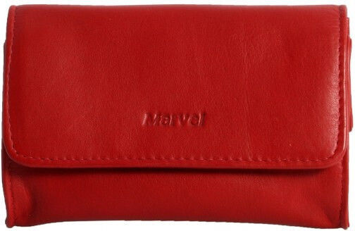 Marvel Beutel Lederne Tabaktasche Rot mit magnetischem Verschluss