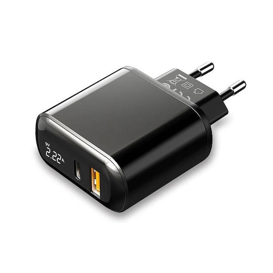 Mcdodo Wireless Charger with USB-A and USB-C Output Ports 20W Power Delivery Black