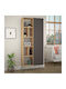 Bibliotecă Jedda Natural Beech / Anthracite 80.6x29.6x191cm