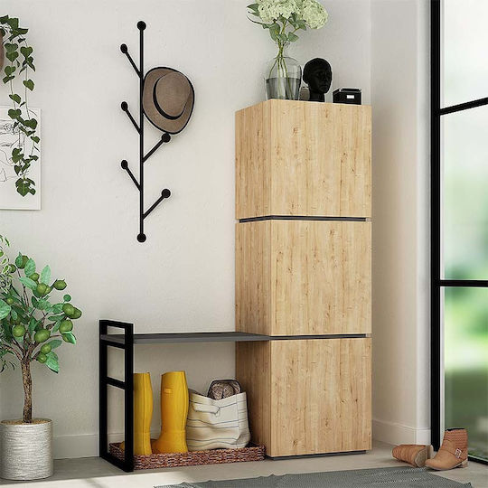 Mello Mobilier de Intrare cu Cuier / Dulap pentru Pantofi & Dulap Natural 109x39x149buc